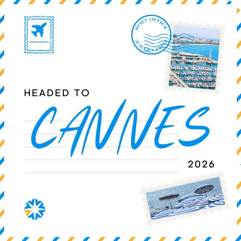 Headed to Cannes 2026 — postcard graphic